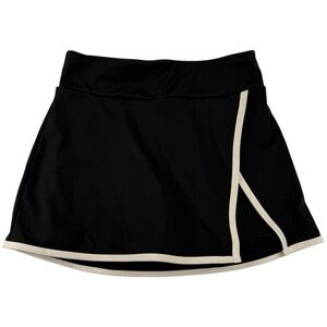 PacSun Black Skirt with Ivory Trim, Lined Shorts, size XS